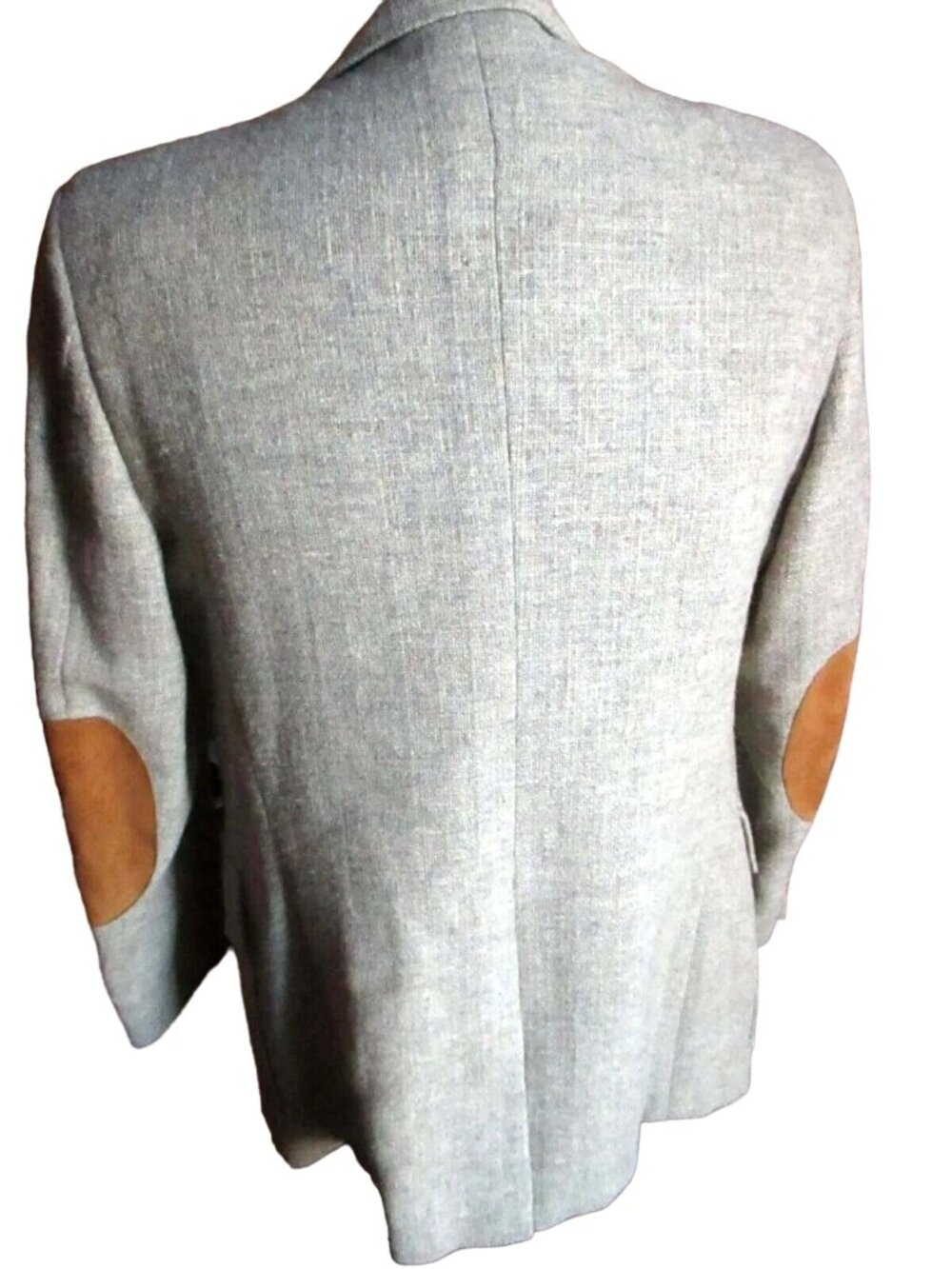 Vintage 1970s Mens Blazer Jacket 42 Pastel Fleck Tweed Leather Elbow Sports L